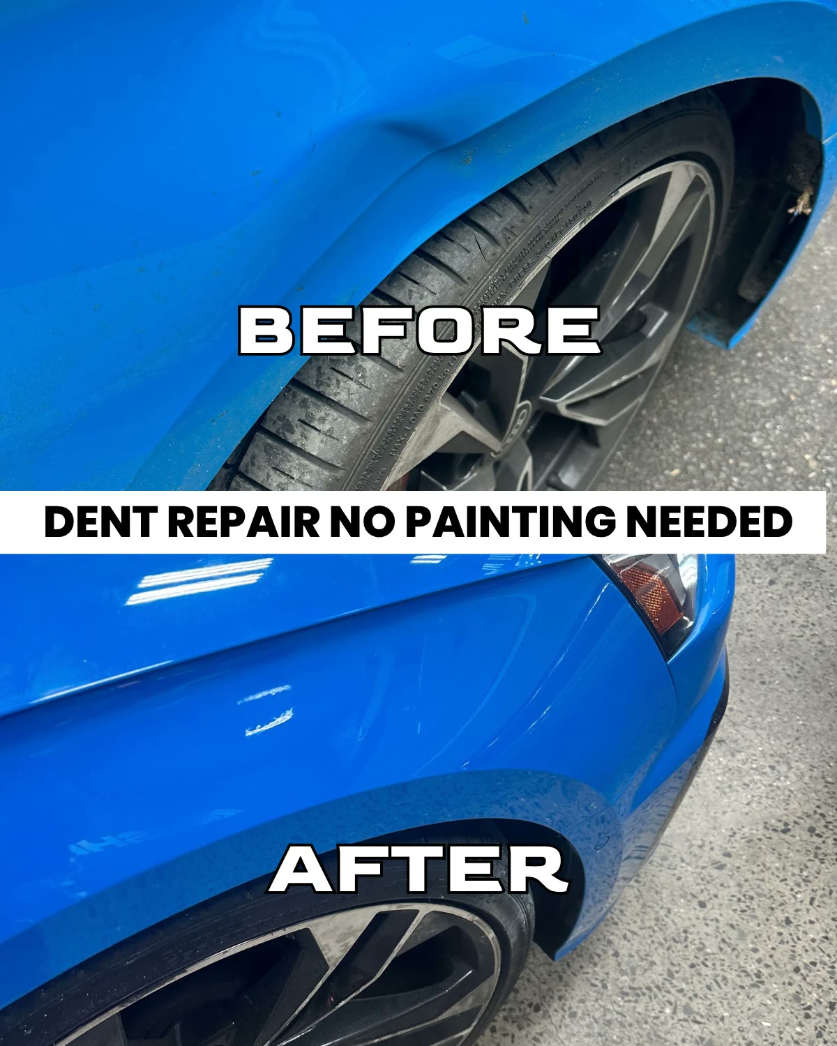 Fender dent, no paint
